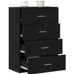 Armoires & Meubles De Rangement-vidaXL Buffet avec tiroir Chêne noir 60 x 31 x 84 cm Bois d'ingénierie Ch&ecirc;ne noir