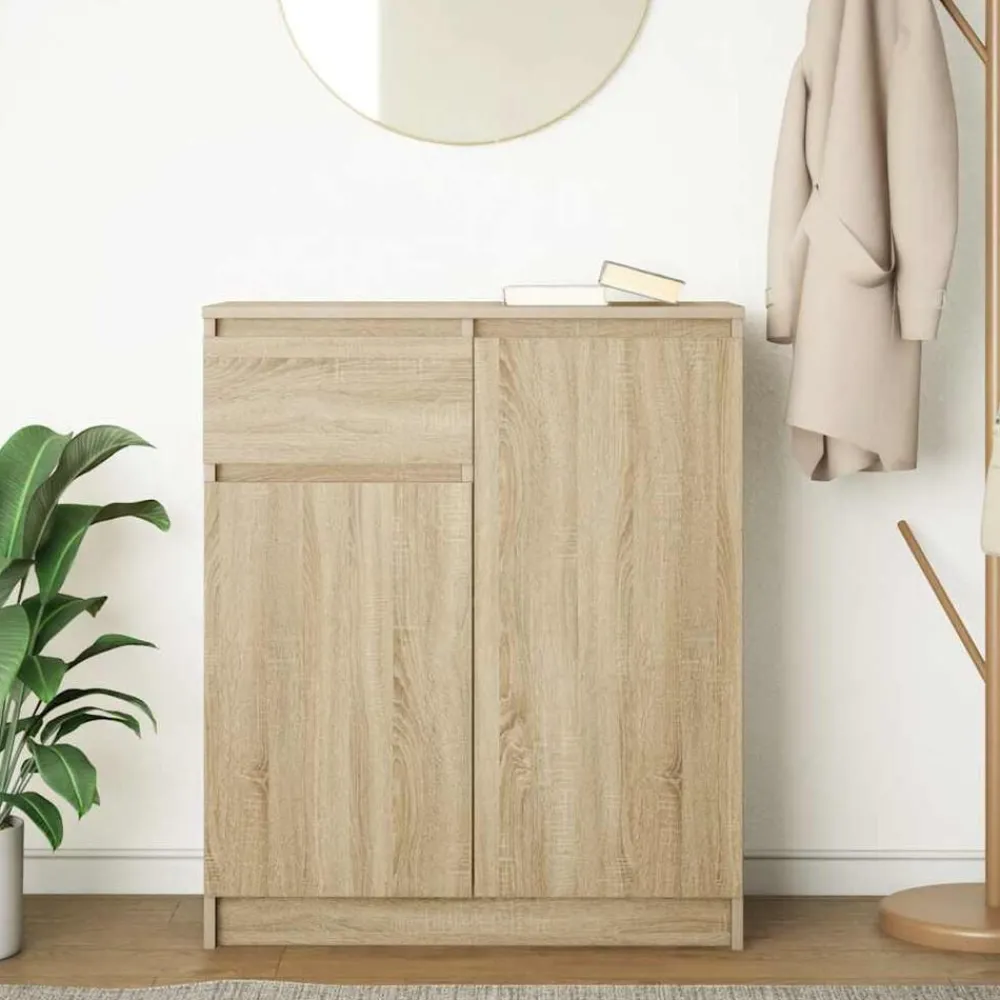 vidaXL Buffet avec tiroir chêne sonoma 71x35x84 cm bois d'ingénierie