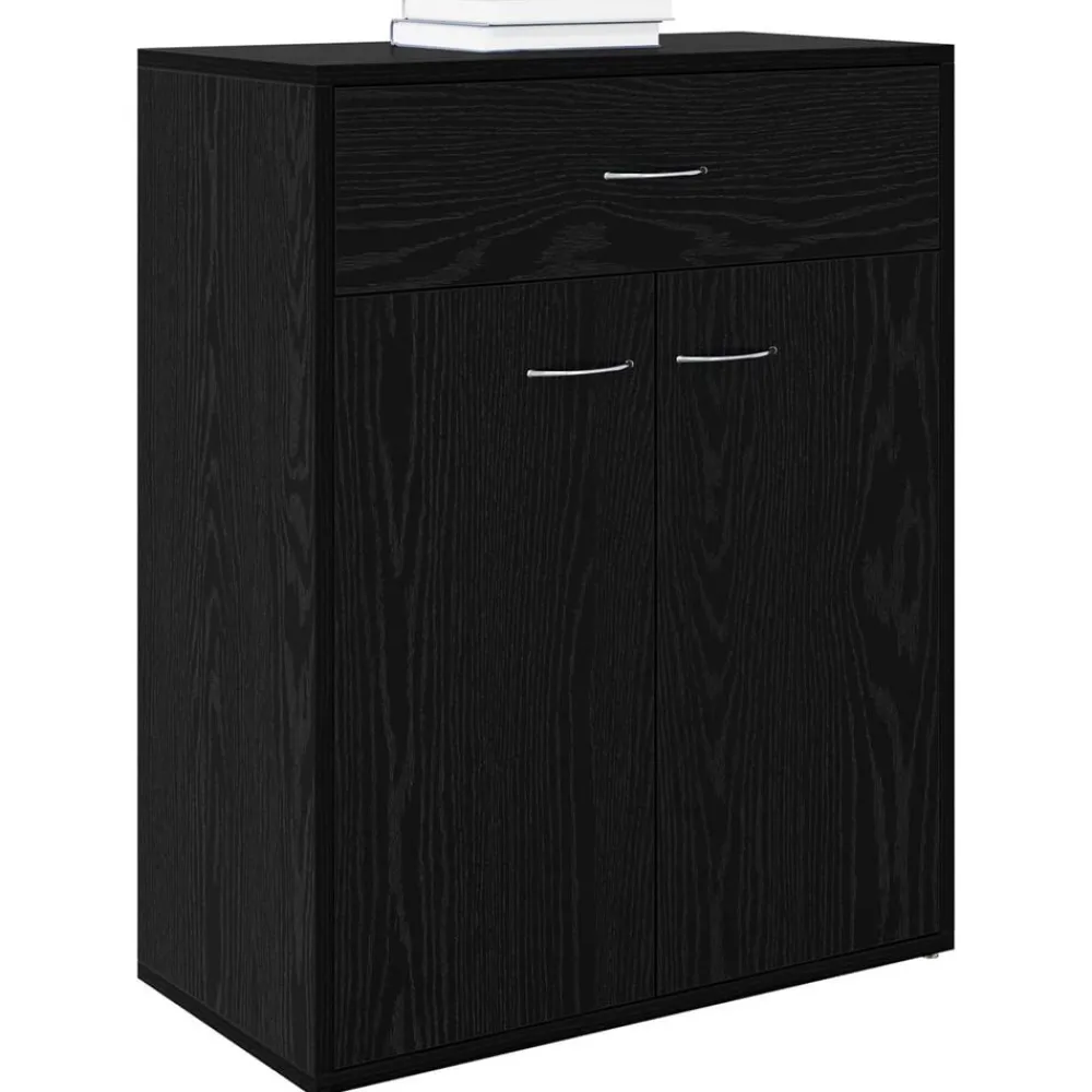 vidaXL Buffet avec tiroir Chêne noir 60 x 30 x 75 cm Bois d'ingénierie