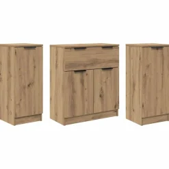 Armoires & Meubles De Rangement-vidaXL Buffet avec tiroir 3 pcs Chêne artisanal Bois d'ingénierie chêne artisanal