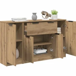 Armoires & Meubles De Rangement-vidaXL Buffet avec tiroir 3 pcs Chêne artisanal Bois d'ingénierie ch&ecirc;ne artisanal