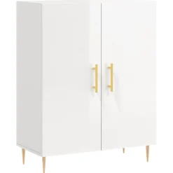 Armoires & Meubles De Rangement-vidaXL Buffet 69,5x34x90 cm Bois d'ingénierie Blanc brillant