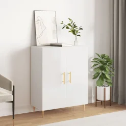 Armoires & Meubles De Rangement-vidaXL Buffet 69,5x34x90 cm Bois d'ingénierie Blanc brillant