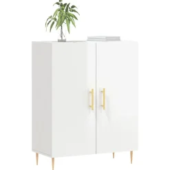 Armoires & Meubles De Rangement-vidaXL Buffet 69,5x34x90 cm Bois d'ingénierie Blanc brillant