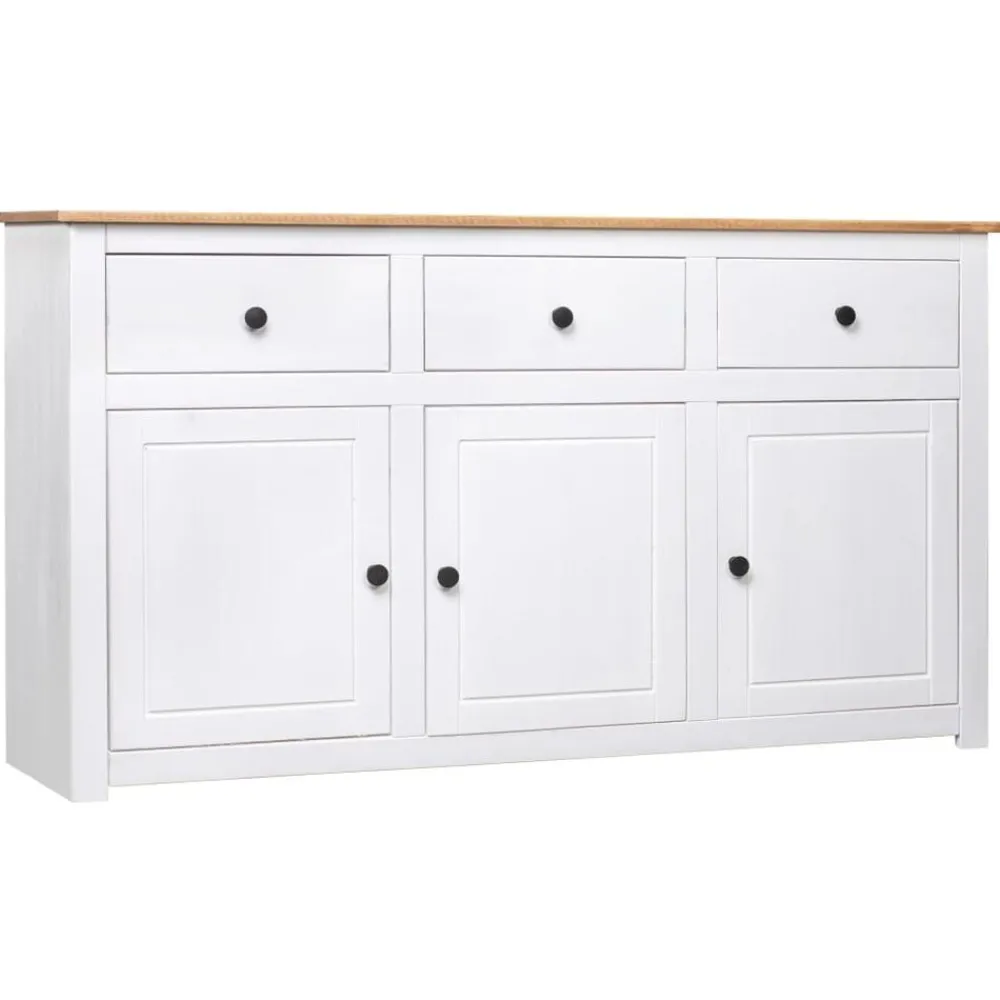 Armoires & Meubles De Rangement-vidaXL Buffet 135x40x80 cm Pin solide Gamme Panama Blanc