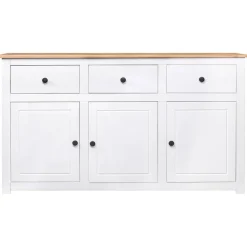 Armoires & Meubles De Rangement-vidaXL Buffet 135x40x80 cm Pin solide Gamme Panama Blanc