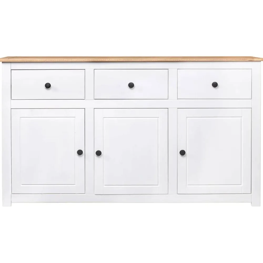Armoires & Meubles De Rangement-vidaXL Buffet 135x40x80 cm Pin solide Gamme Panama Blanc