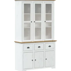 vidaXL Buffet BODO blanc et 115,5x43x200,5cm bois massif de pin