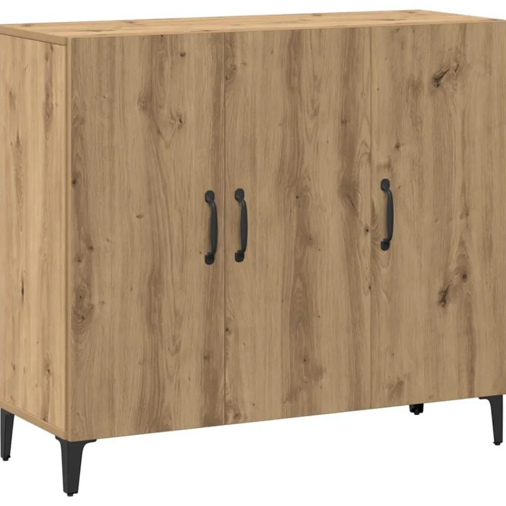 Armoires & Meubles De Rangement-vidaXL Buffet chêne artisanal 90x34x80 cm bois d'ingénierie chêne artisanal