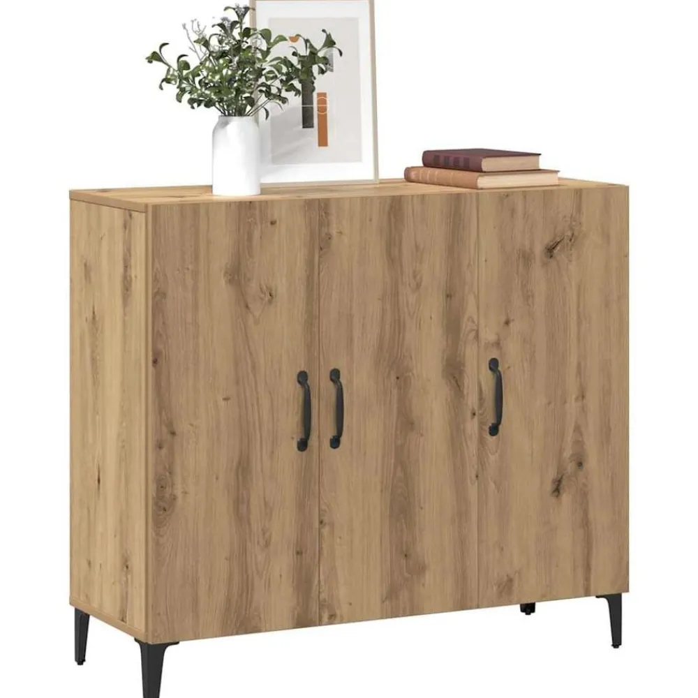 Armoires & Meubles De Rangement-vidaXL Buffet chêne artisanal 90x34x80 cm bois d'ingénierie chêne artisanal