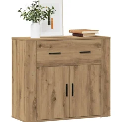 vidaXL Buffet chêne artisanal 80x33x70 cm bois d'ingénierie