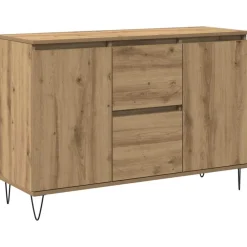 vidaXL Buffet chêne artisanal 101,5x35x70 cm bois d'ingénierie