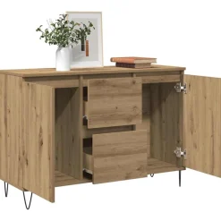 vidaXL Buffet chêne artisanal 101,5x35x70 cm bois d'ingénierie