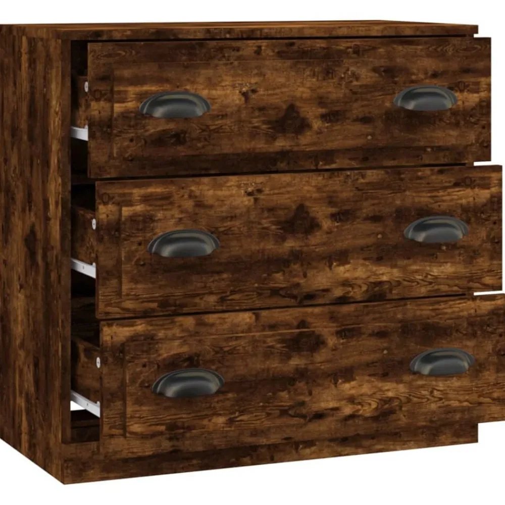 vidaXL Buffet chêne fumé 70x35,5x67,5 cm bois d'ingénierie