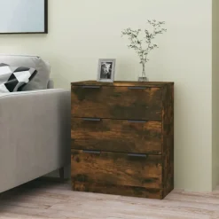 Armoires & Meubles De Rangement-vidaXL Buffet Chêne fumé 60x30x70 cm Bois d'ingénierie Ch&ecirc;ne fumé