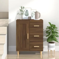 Armoires & Meubles De Rangement-vidaXL Buffet Chêne marron 69,5x34x90 cm Bois d'ingénierie Ch&ecirc;ne marron