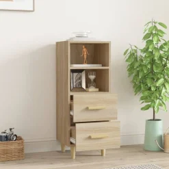 vidaXL Buffet Chêne sonoma 34,5x34x90 cm Bois d'ingénierie