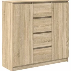 vidaXL Buffet et tiroirs chêne sonoma 100,5x35x98,5 cm bois ingénierie