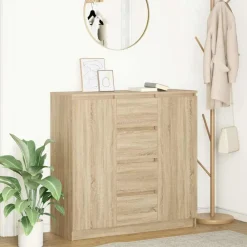 vidaXL Buffet et tiroirs chêne sonoma 100,5x35x98,5 cm bois ingénierie