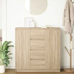 vidaXL Buffet et tiroirs chêne sonoma 100,5x35x98,5 cm bois ingénierie