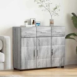 vidaXL Buffet FLORIN Gris Sonoma 88,5 x 30,5 x 73 cm Bois d'ingénierie