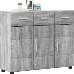 vidaXL Buffet FLORIN Gris Sonoma 88,5 x 30,5 x 73 cm Bois d'ingénierie