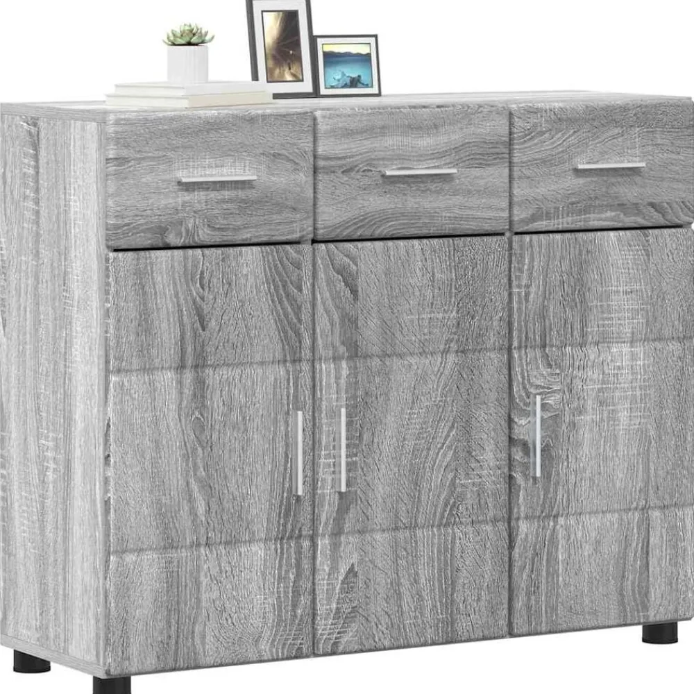 vidaXL Buffet FLORIN Gris Sonoma 88,5 x 30,5 x 73 cm Bois d'ingénierie