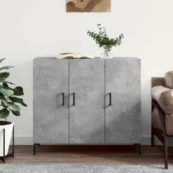 Armoires & Meubles De Rangement-vidaXL Buffet 90x34x80 cm bois d'ingénierie Gris béton