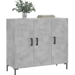 Armoires & Meubles De Rangement-vidaXL Buffet 90x34x80 cm bois d'ingénierie Gris béton