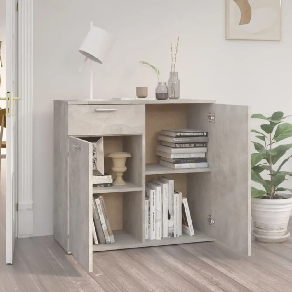 Armoires & Meubles De Rangement-vidaXL Buffet 80x36x75 cm bois d'ingénierie Gris béton