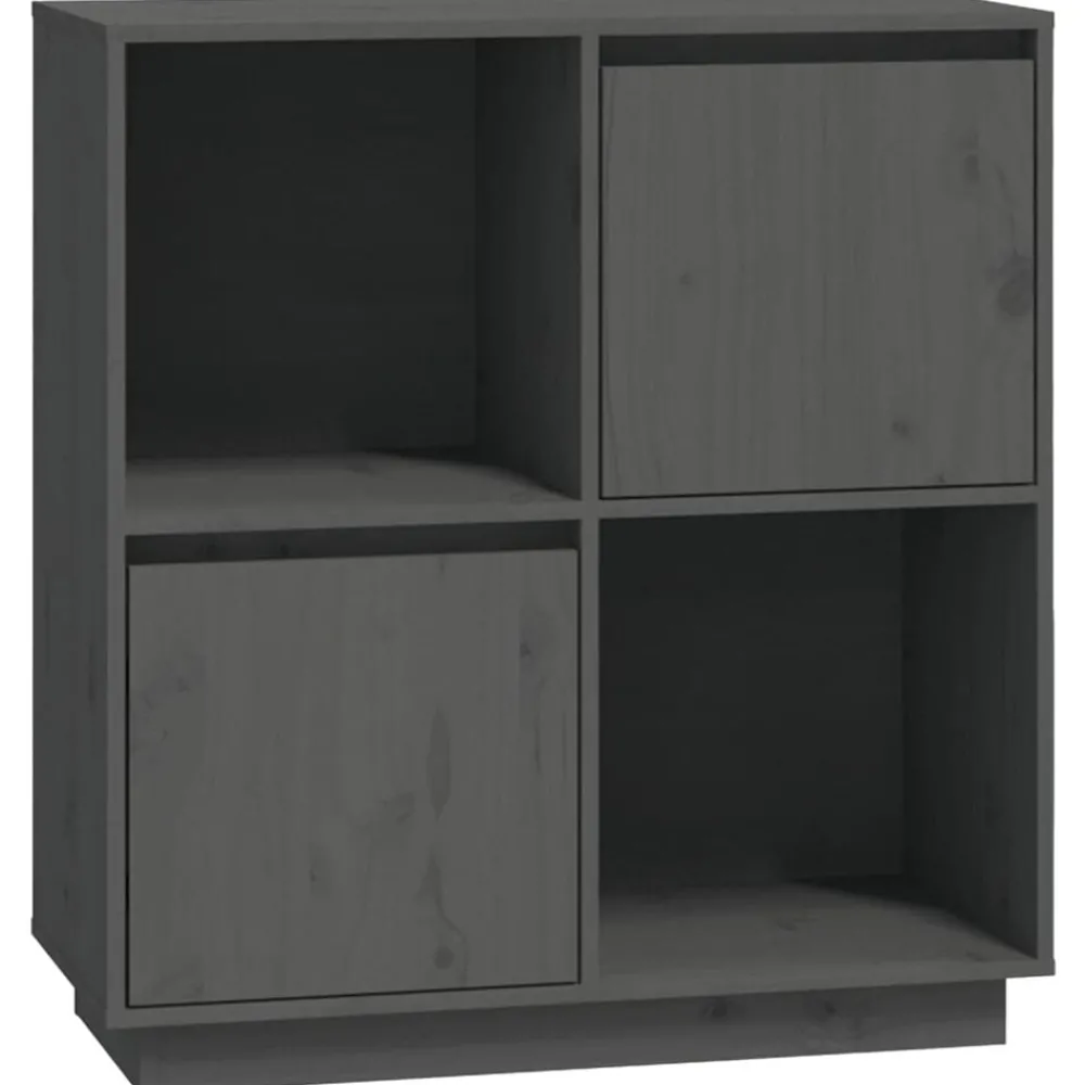 Armoires & Meubles De Rangement-vidaXL Buffet 74x35x80 cm Bois massif de pin Gris