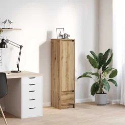 Armoires & Meubles De Rangement-vidaXL Buffet haut chêne artisanal 29,5x34x119,5 cm bois d'ingénierie ch&ecirc;ne artisanal
