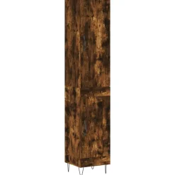Armoires & Meubles De Rangement-vidaXL Buffet haut Chêne fumé 34,5x34x180 cm Bois d'ingénierie Chêne fumé