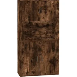 Armoires & Meubles De Rangement-vidaXL Buffet haut Chêne fumé Bois d'ingénierie Chêne fumé