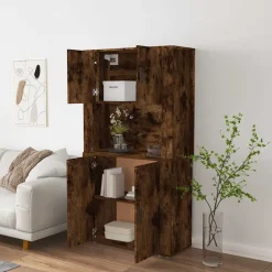 Armoires & Meubles De Rangement-vidaXL Buffet haut Chêne fumé Bois d'ingénierie Chêne fumé