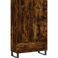 Armoires & Meubles De Rangement-vidaXL Buffet haut chêne fumé 69,5x31x115 cm bois d'ingénierie Chêne fumé
