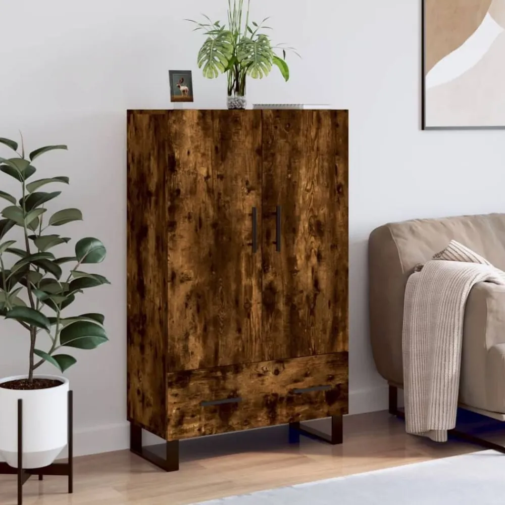 Armoires & Meubles De Rangement-vidaXL Buffet haut chêne fumé 69,5x31x115 cm bois d'ingénierie Chêne fumé