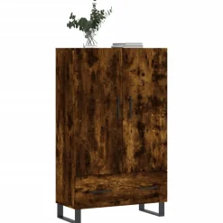 Armoires & Meubles De Rangement-vidaXL Buffet haut chêne fumé 69,5x31x115 cm bois d'ingénierie Chêne fumé