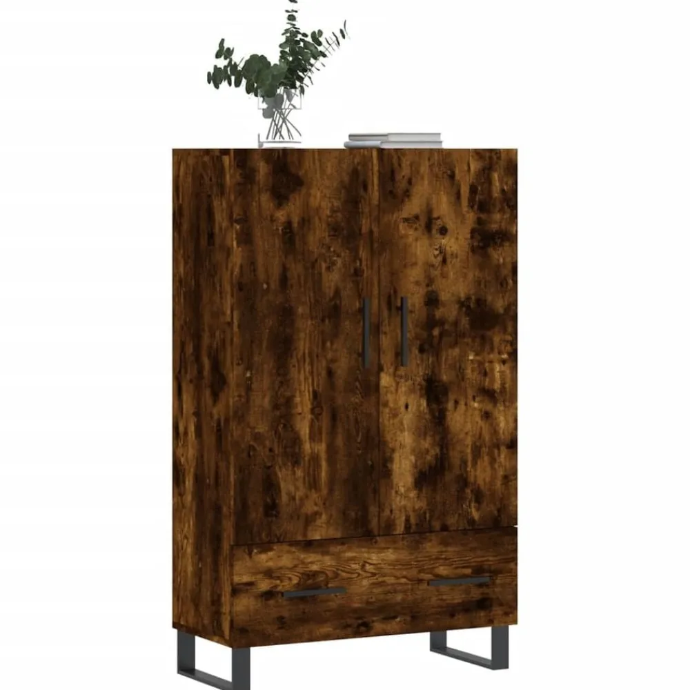 Armoires & Meubles De Rangement-vidaXL Buffet haut chêne fumé 69,5x31x115 cm bois d'ingénierie Chêne fumé