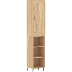 Armoires & Meubles De Rangement-vidaXL Buffet haut Chêne sonoma 34,5x34x180 cm Bois d'ingénierie Chêne sonoma