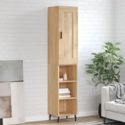 Armoires & Meubles De Rangement-vidaXL Buffet haut Chêne sonoma 34,5x34x180 cm Bois d'ingénierie Ch&ecirc;ne sonoma