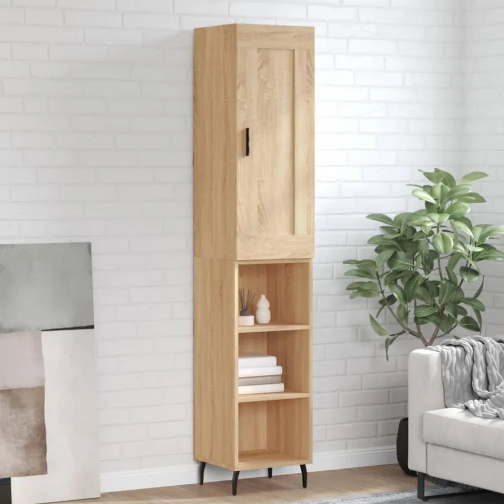 Armoires & Meubles De Rangement-vidaXL Buffet haut Chêne sonoma 34,5x34x180 cm Bois d'ingénierie Chêne sonoma