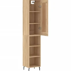 Armoires & Meubles De Rangement-vidaXL Buffet haut Chêne sonoma 34,5x34x180 cm Bois d'ingénierie Chêne sonoma