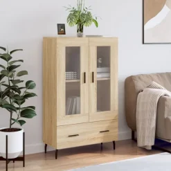 Armoires & Meubles De Rangement-vidaXL Buffet haut chêne sonoma 69,5x31x115 cm bois d'ingénierie Ch&ecirc;ne sonoma