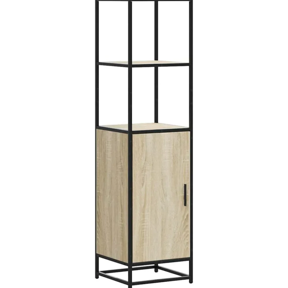Armoires & Meubles De Rangement-vidaXL Buffet haut chêne sonoma 35,5x35x139 cm bois d'ingénierie métal Chêne sonoma