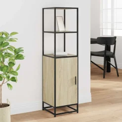 Armoires & Meubles De Rangement-vidaXL Buffet haut chêne sonoma 35,5x35x139 cm bois d'ingénierie métal Chêne sonoma