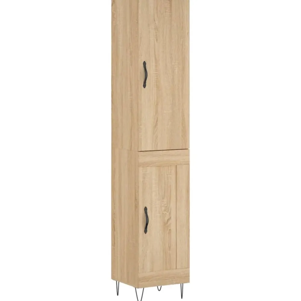Armoires & Meubles De Rangement-vidaXL Buffet haut Chêne sonoma 34,5x34x180 cm Bois d'ingénierie