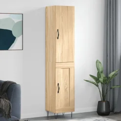 Armoires & Meubles De Rangement-vidaXL Buffet haut Chêne sonoma 34,5x34x180 cm Bois d'ingénierie