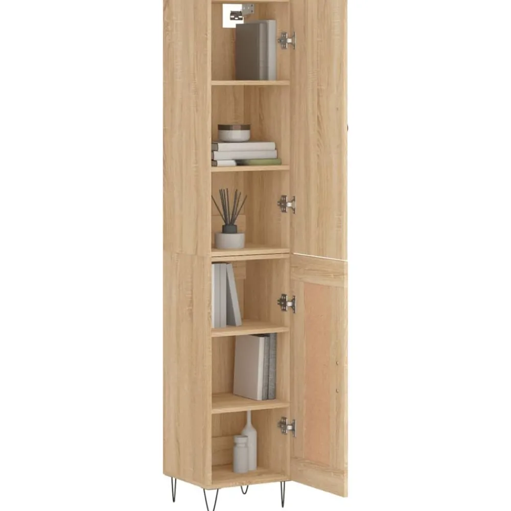 Armoires & Meubles De Rangement-vidaXL Buffet haut Chêne sonoma 34,5x34x180 cm Bois d'ingénierie