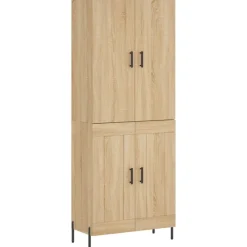 Armoires & Meubles De Rangement-vidaXL Buffet haut Chêne sonoma 69,5x34x180 cm Bois d'ingénierie Chêne sonoma